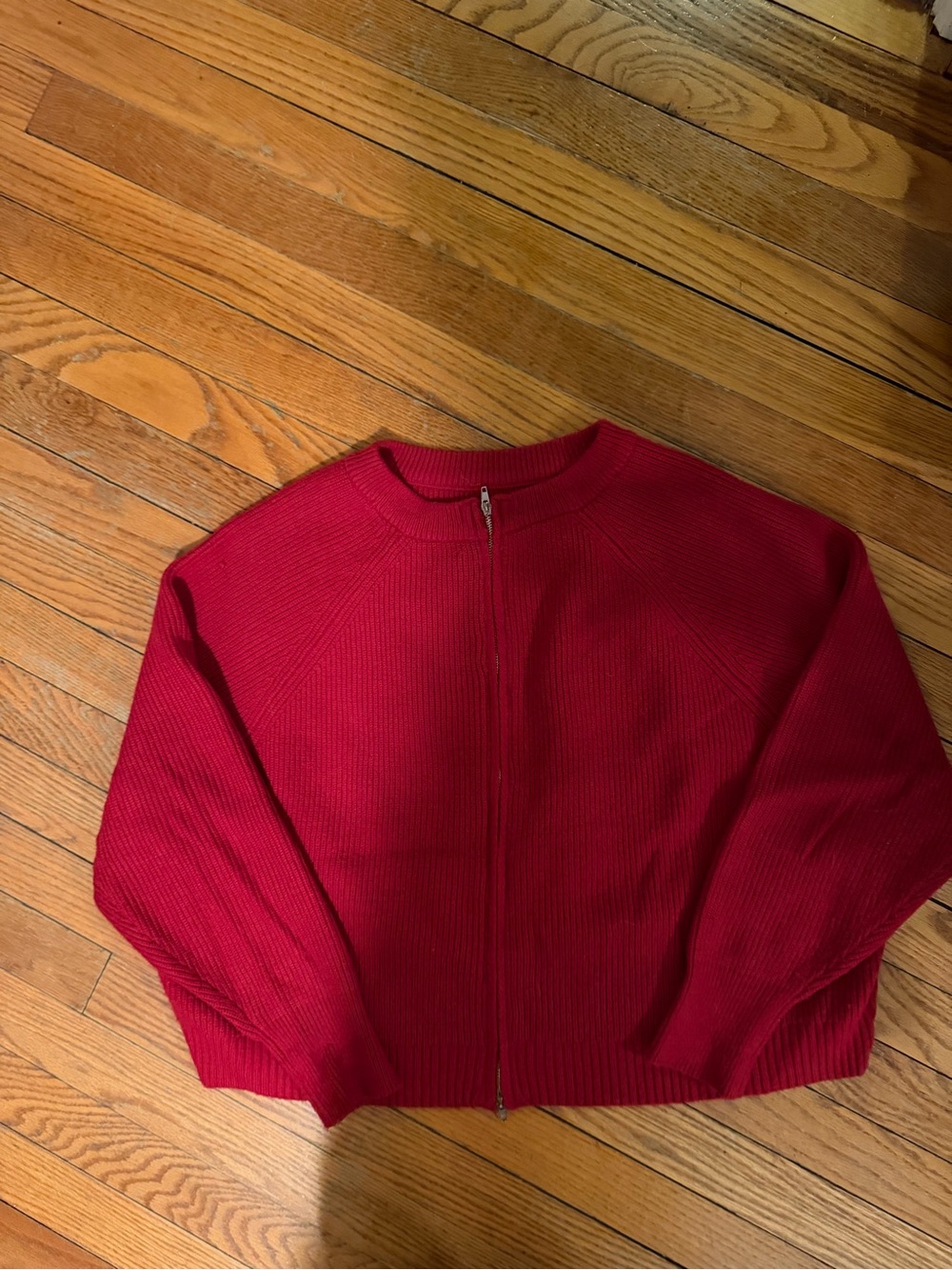 Zara Classic Red Women's Crewneck Sweater reversible